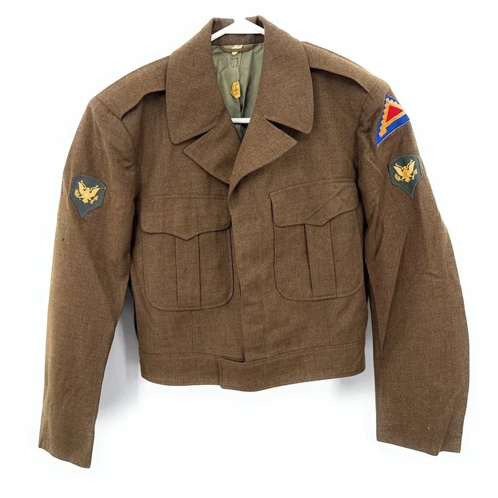 WWII 7th Army Specialist Coat Jacket Brown - Picture 1 of 8